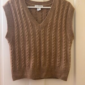 Cupcakes & Cashmere Brown V-Neck Knit Top